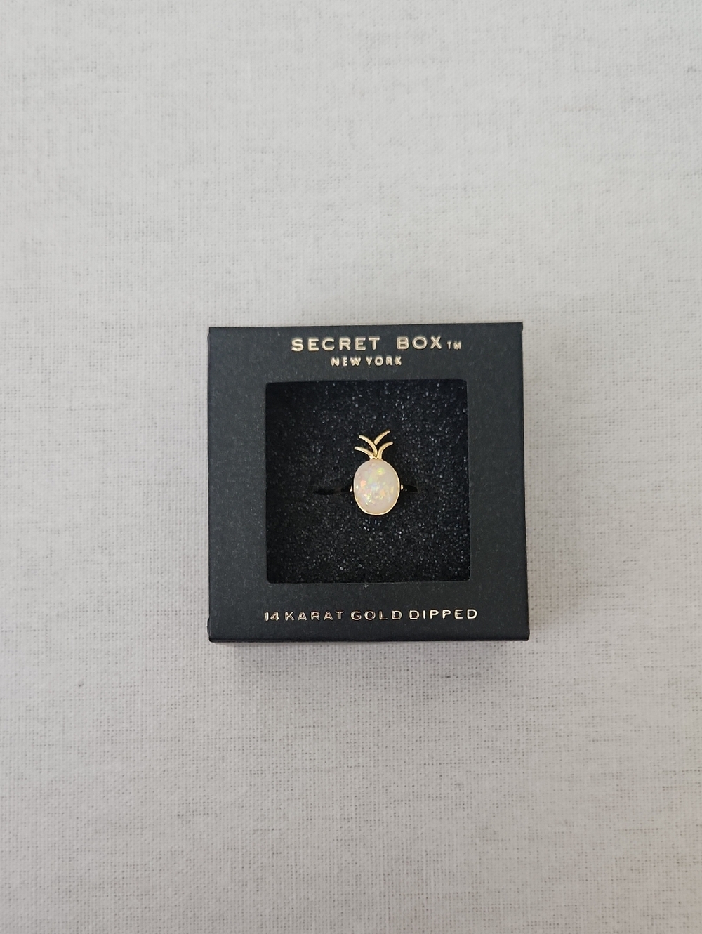 Opal Pineapple Shaped  Ring Gold Plated